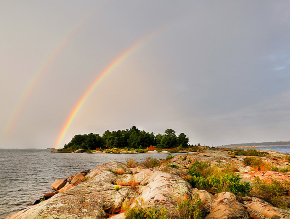 Double Rainbow Over Georgian Bay